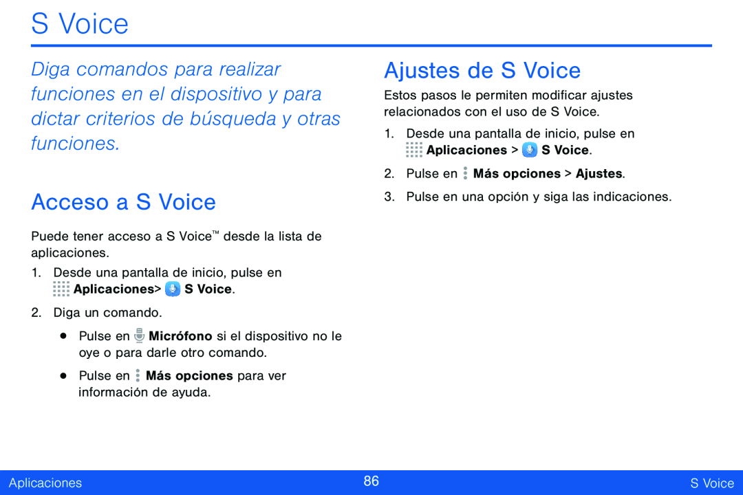 Acceso a S Voice Galaxy Tab S 8.4 Verizon