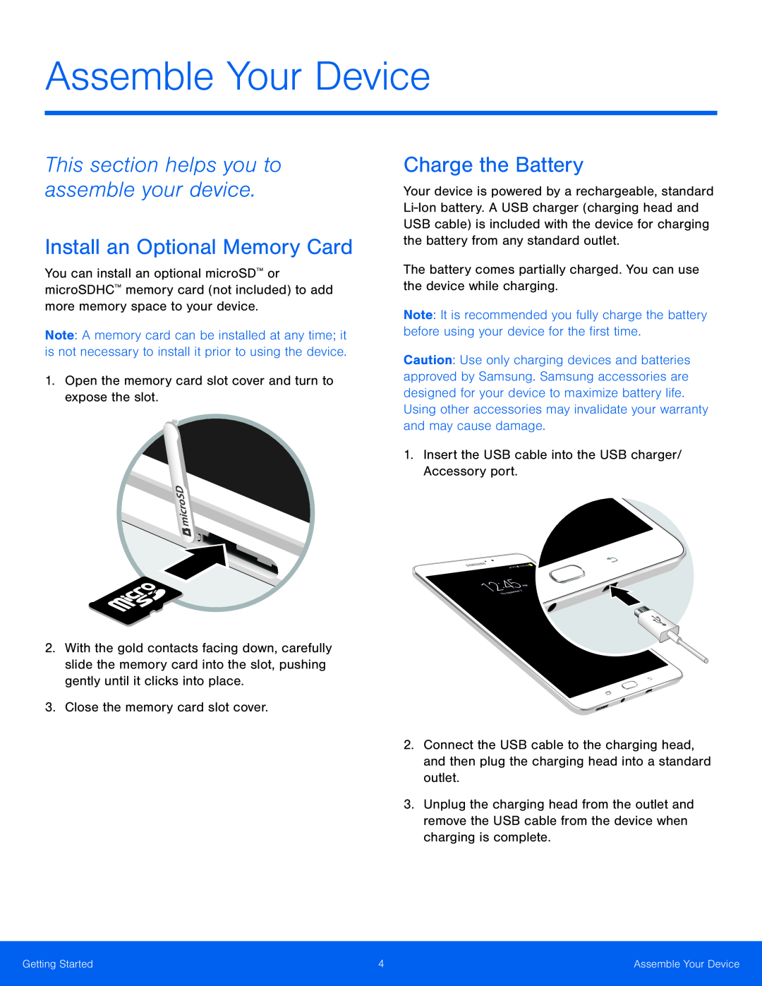 Install an Optional Memory Card Galaxy Tab S 8.4 Wi-Fi