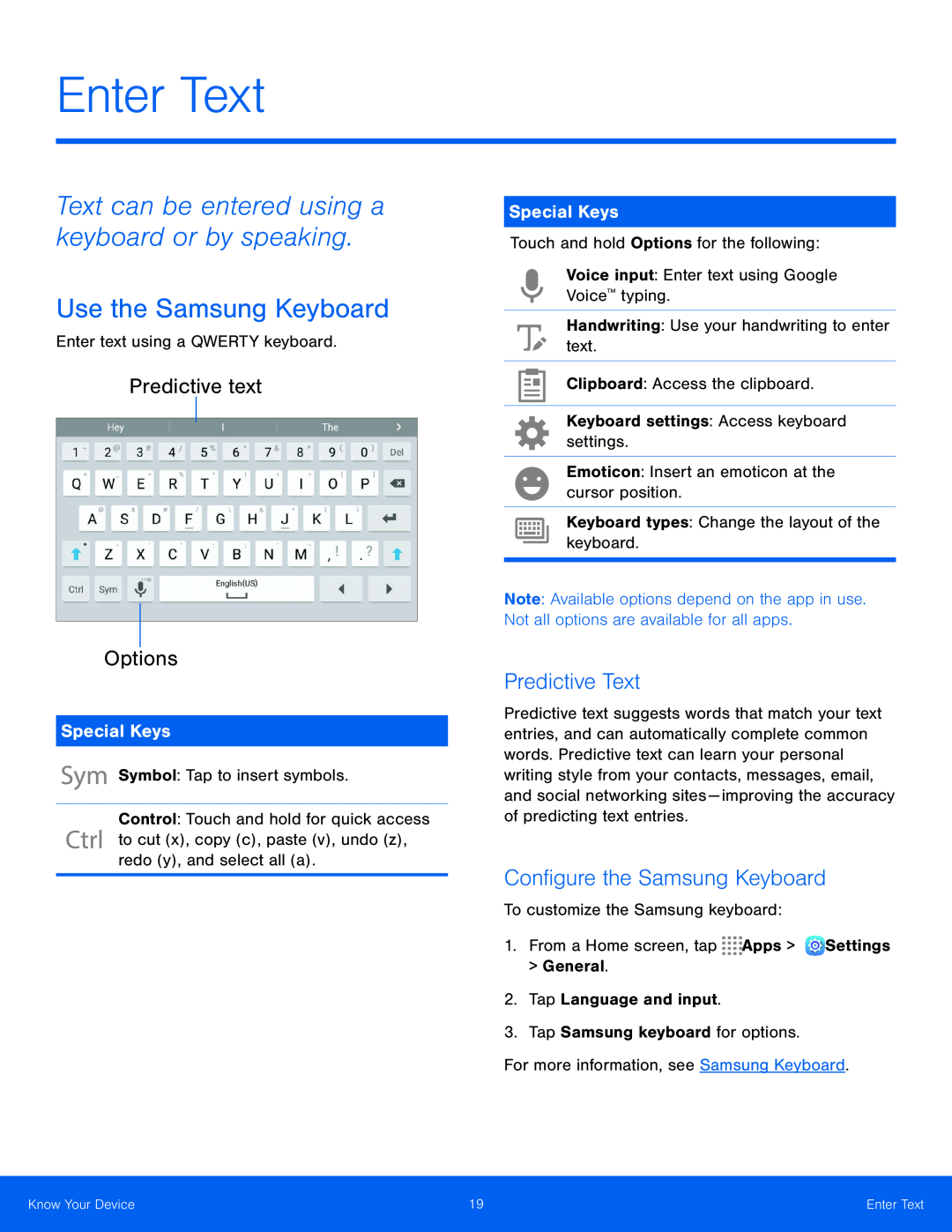 Configure the Samsung Keyboard Galaxy Tab S 8.4 AT&T