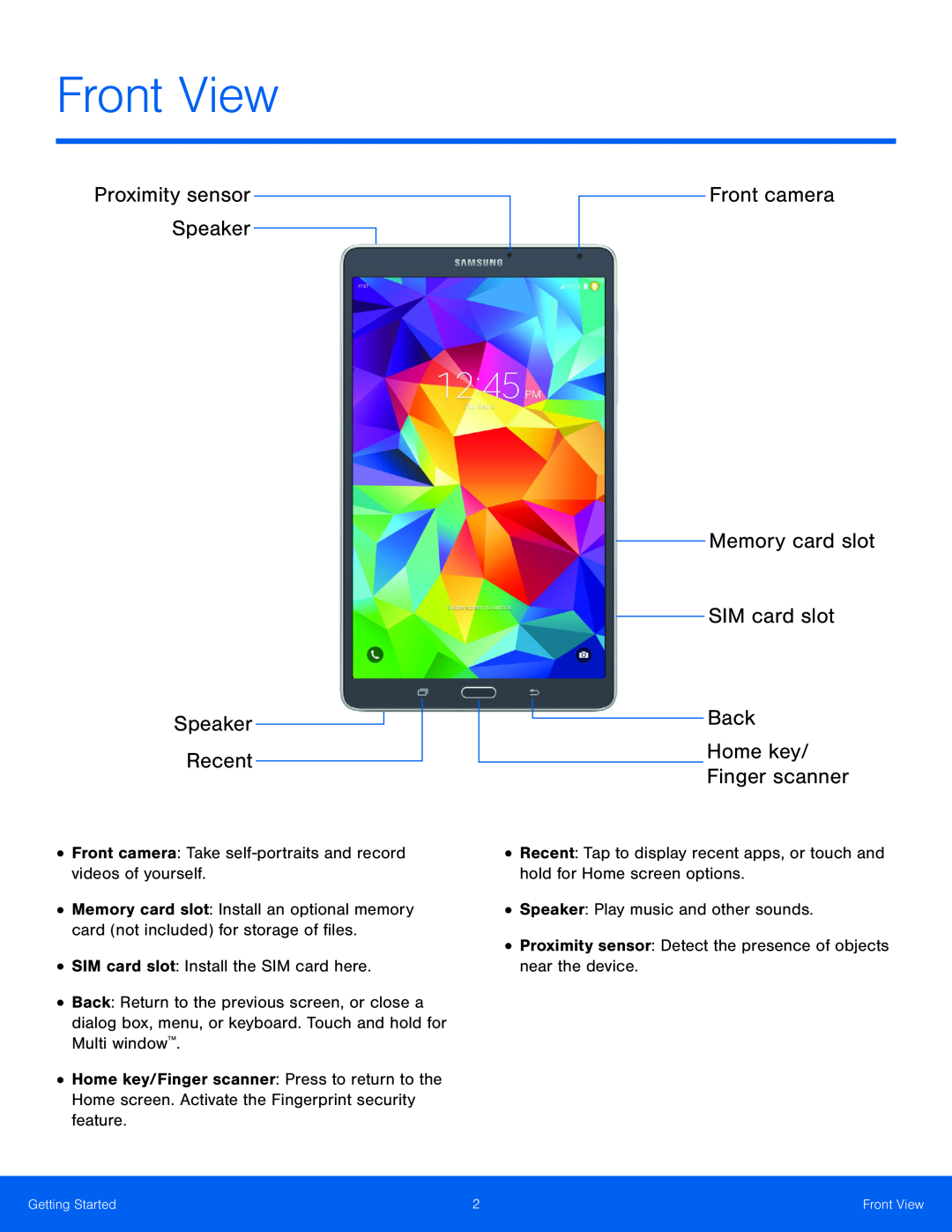 Proximity sensor Speaker