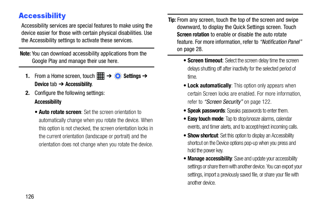 Accessibility Galaxy Tab Pro 10.1 Wi-Fi