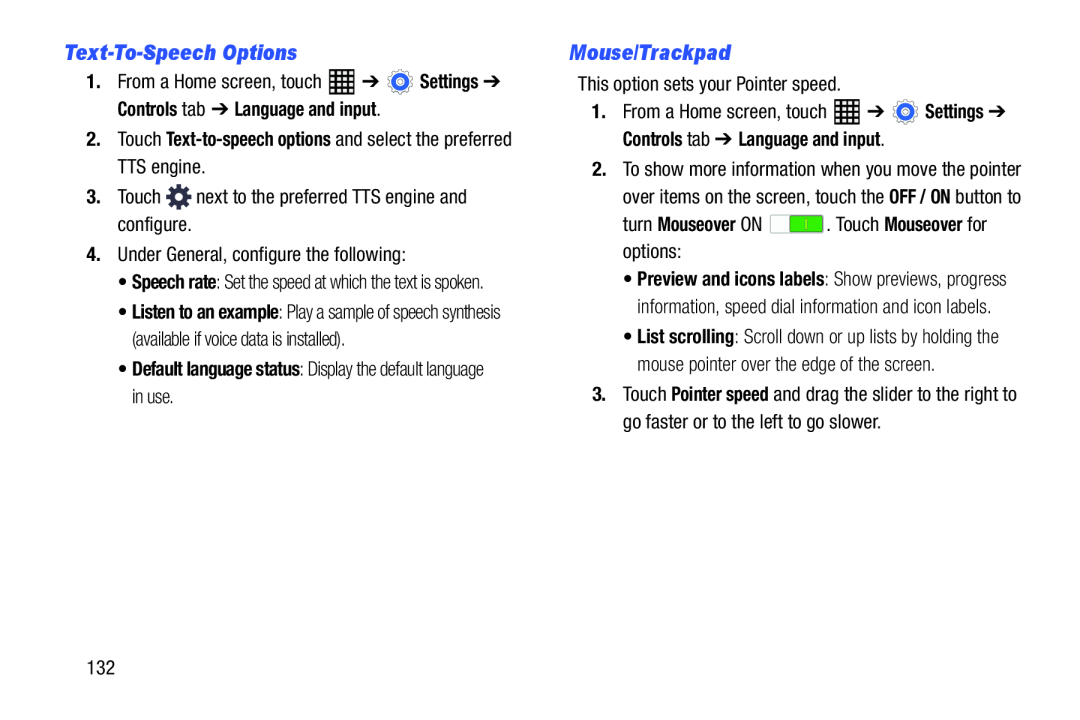 Text-To-SpeechOptions Mouse/Trackpad