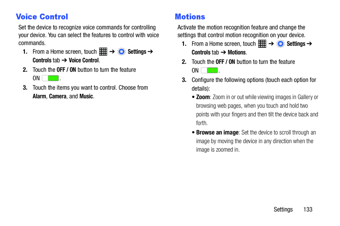 Voice Control Motions