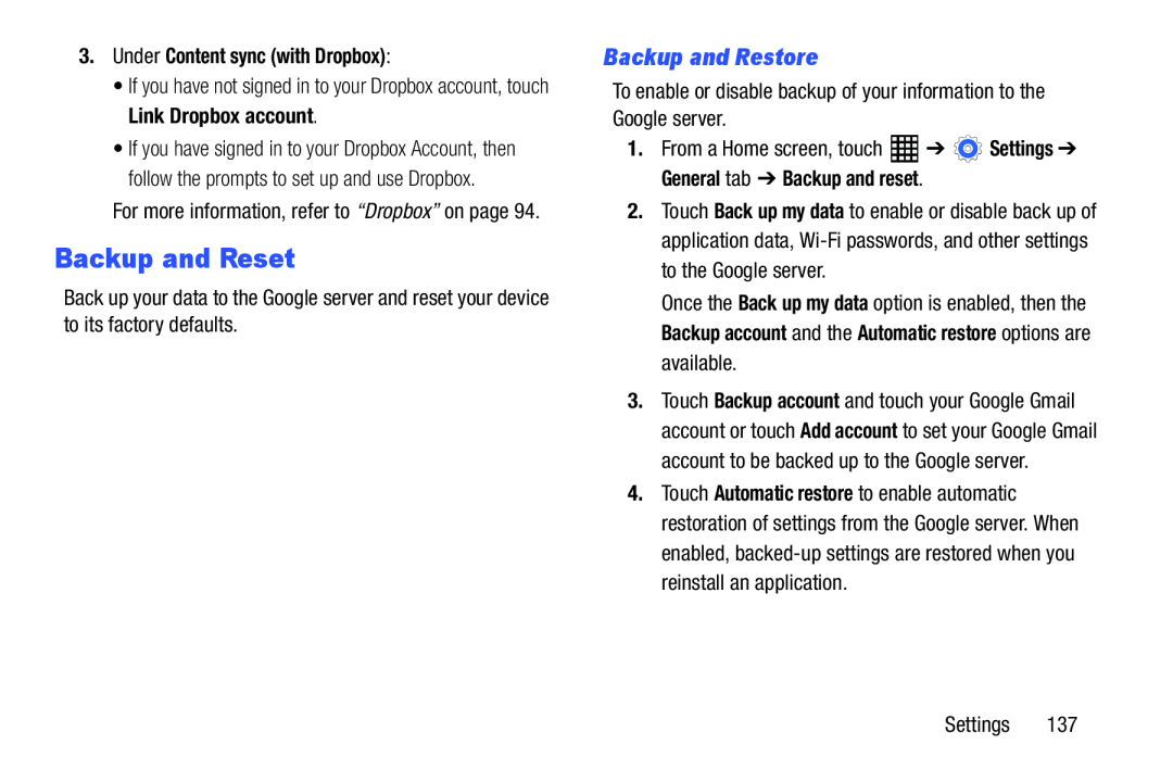 Backup and Reset Galaxy Tab Pro 10.1 Wi-Fi