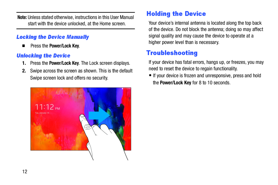 Locking the Device Manually Galaxy Tab Pro 10.1 Wi-Fi