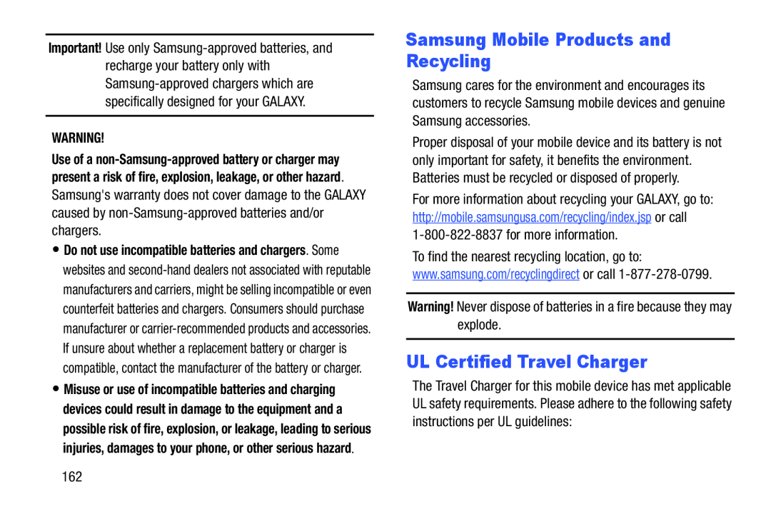 Samsung Mobile Products and Recycling UL Certified Travel Charger