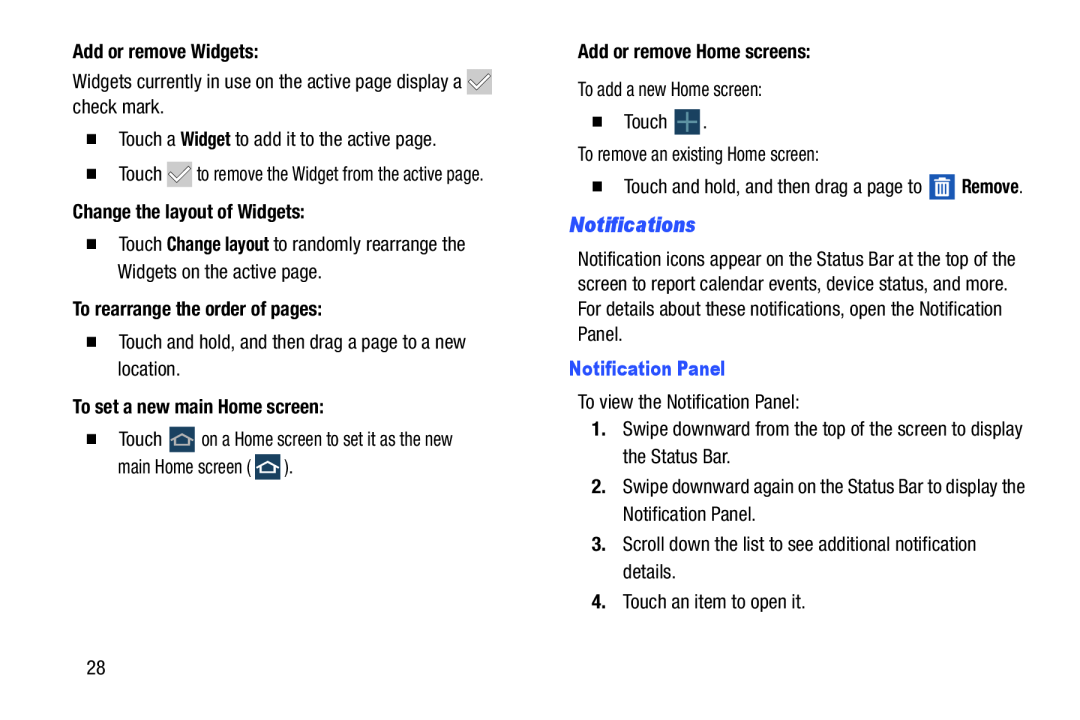 To rearrange the order of pages: Galaxy Tab Pro 10.1 Wi-Fi