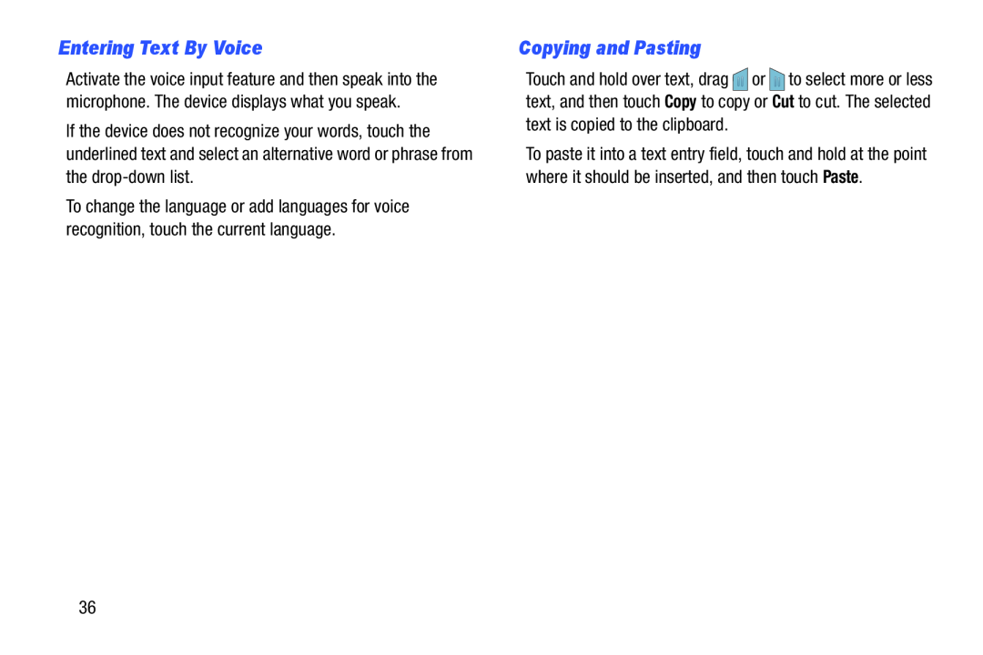 Entering Text By Voice Copying and Pasting