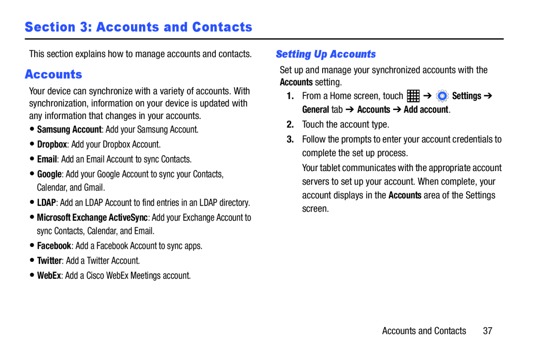 Setting Up Accounts Section 3: Accounts and Contacts