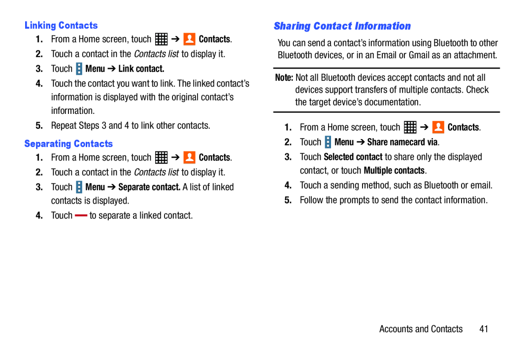 Sharing Contact Information