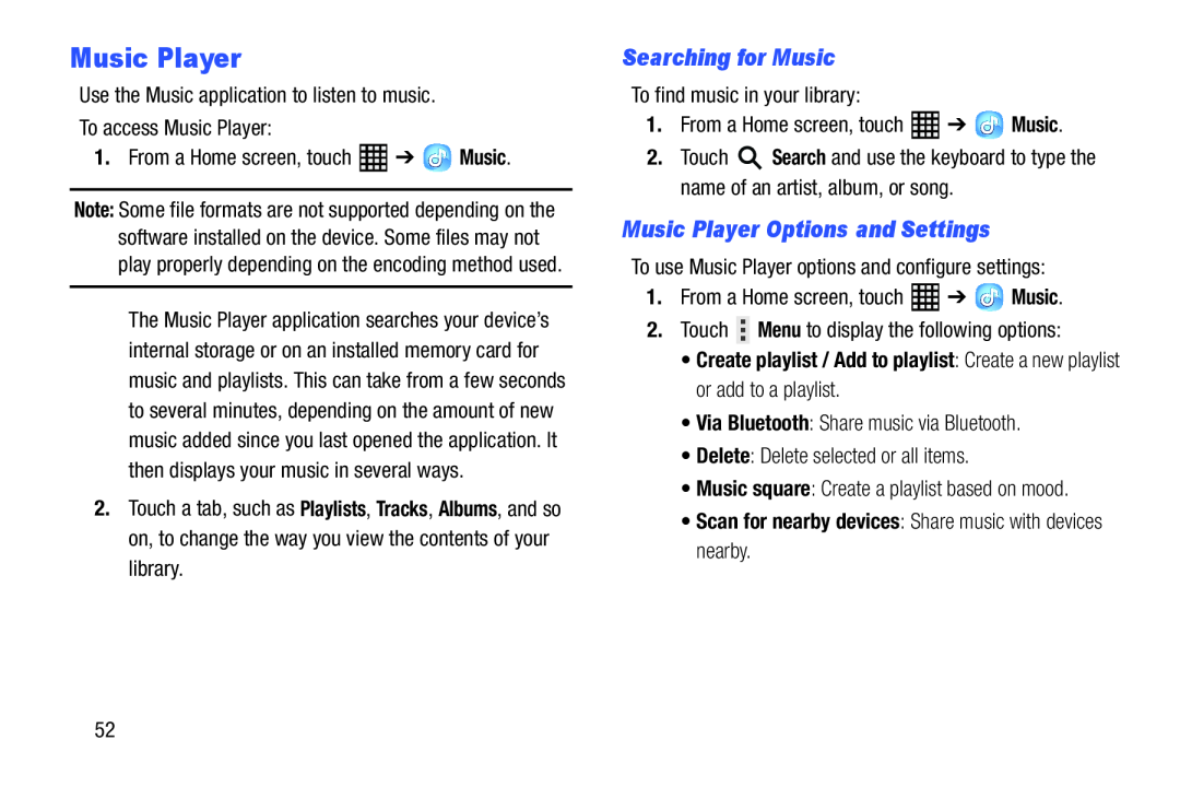 Music Player Options and Settings Galaxy Tab Pro 10.1 Wi-Fi