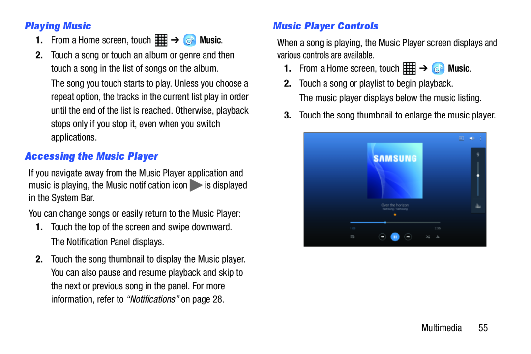 Music Player Controls Galaxy Tab Pro 10.1 Wi-Fi