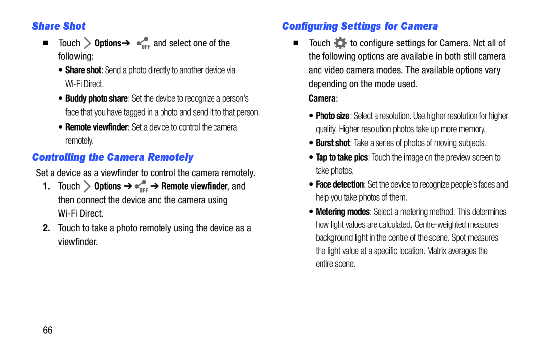 Configuring Settings for Camera Galaxy Tab Pro 10.1 Wi-Fi