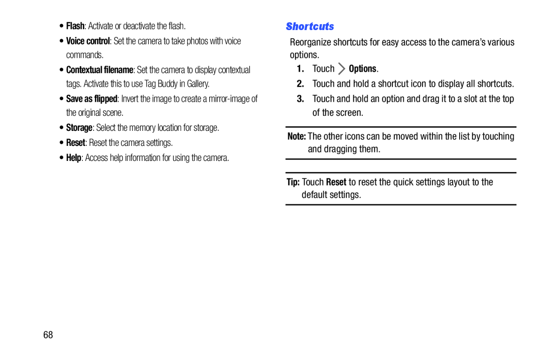 Shortcuts Galaxy Tab Pro 10.1 Wi-Fi