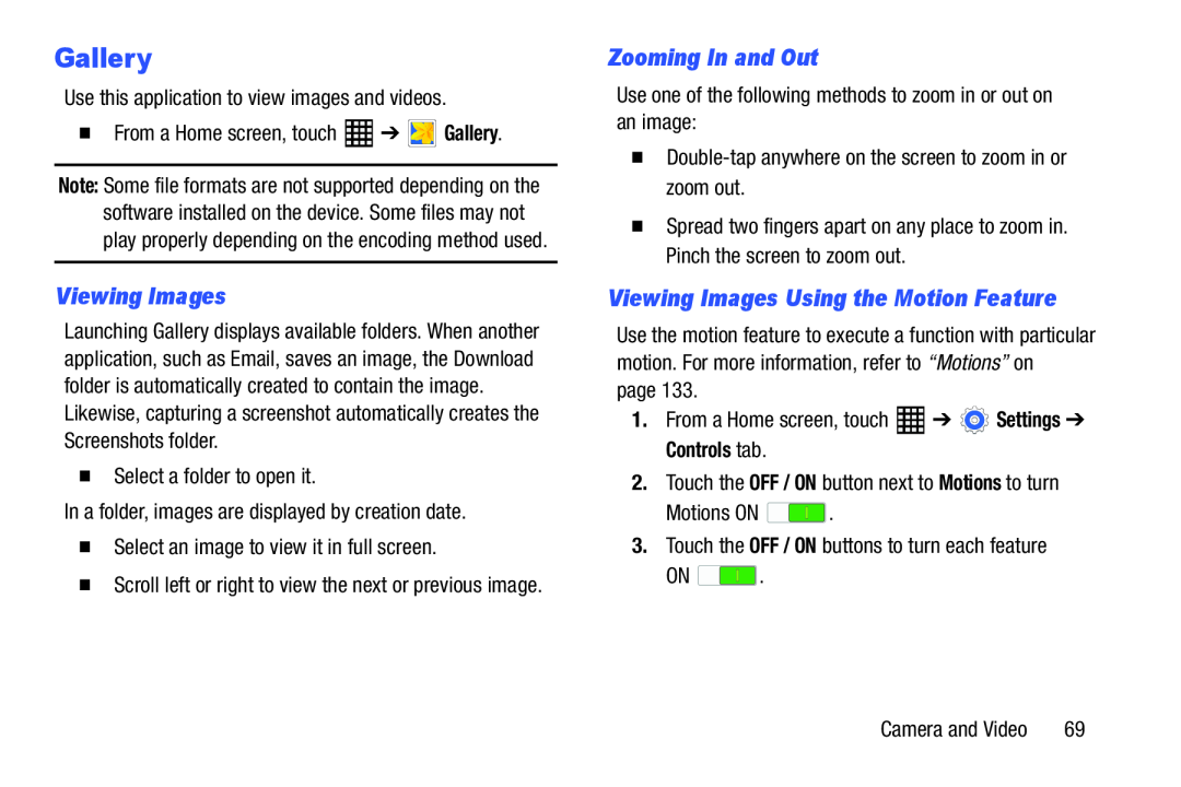 Viewing Images Using the Motion Feature Galaxy Tab Pro 10.1 Wi-Fi