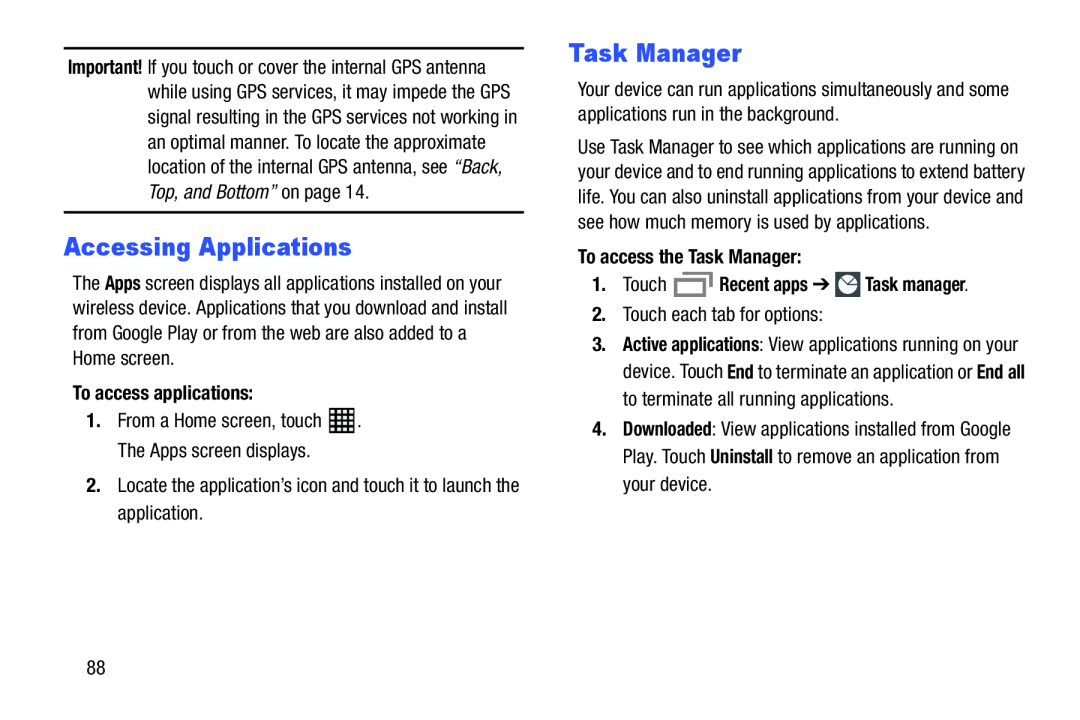 Accessing Applications Galaxy Tab Pro 10.1 Wi-Fi