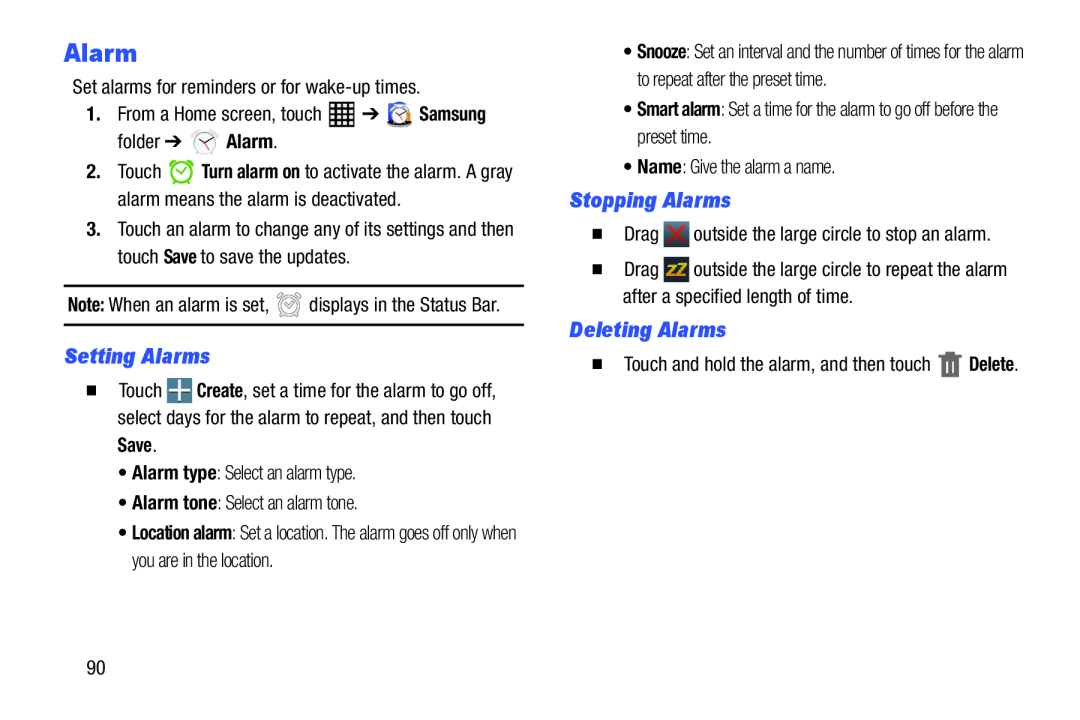 Setting Alarms Galaxy Tab Pro 10.1 Wi-Fi