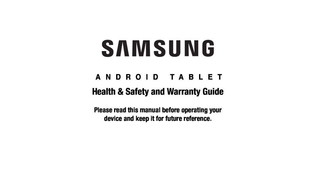 Health & Safety and Warranty Guide Galaxy Tab 4 8.0 AT&T