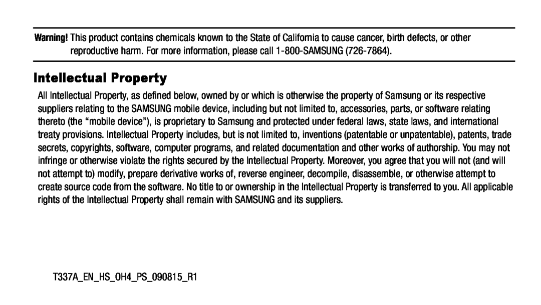Intellectual Property Galaxy Tab 4 8.0 AT&T