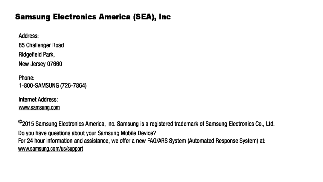 Samsung Electronics America (SEA), Inc Galaxy Tab 4 8.0 AT&T