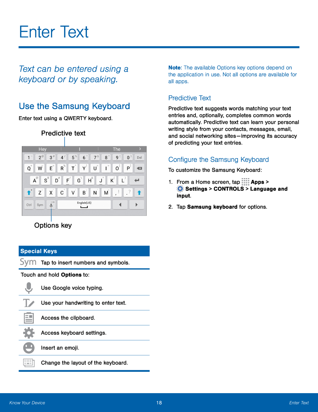 Use the Samsung Keyboard Galaxy Tab 4 8.0 AT&T