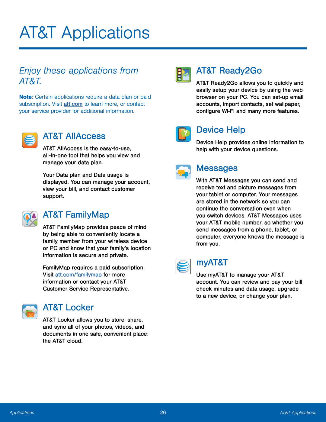 Enjoy these applications from AT&T AT&T AllAccess