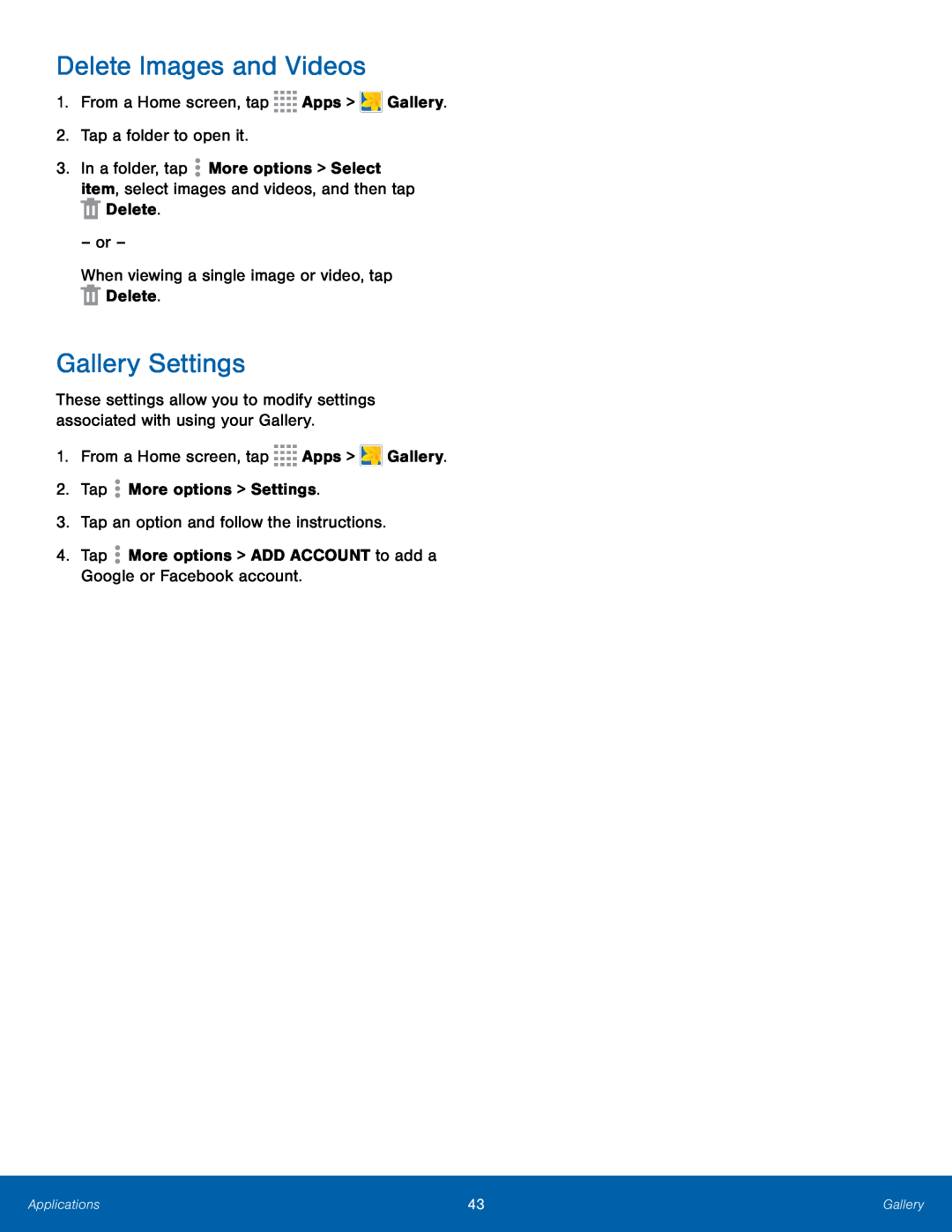 Gallery Settings Galaxy Tab 4 8.0 AT&T