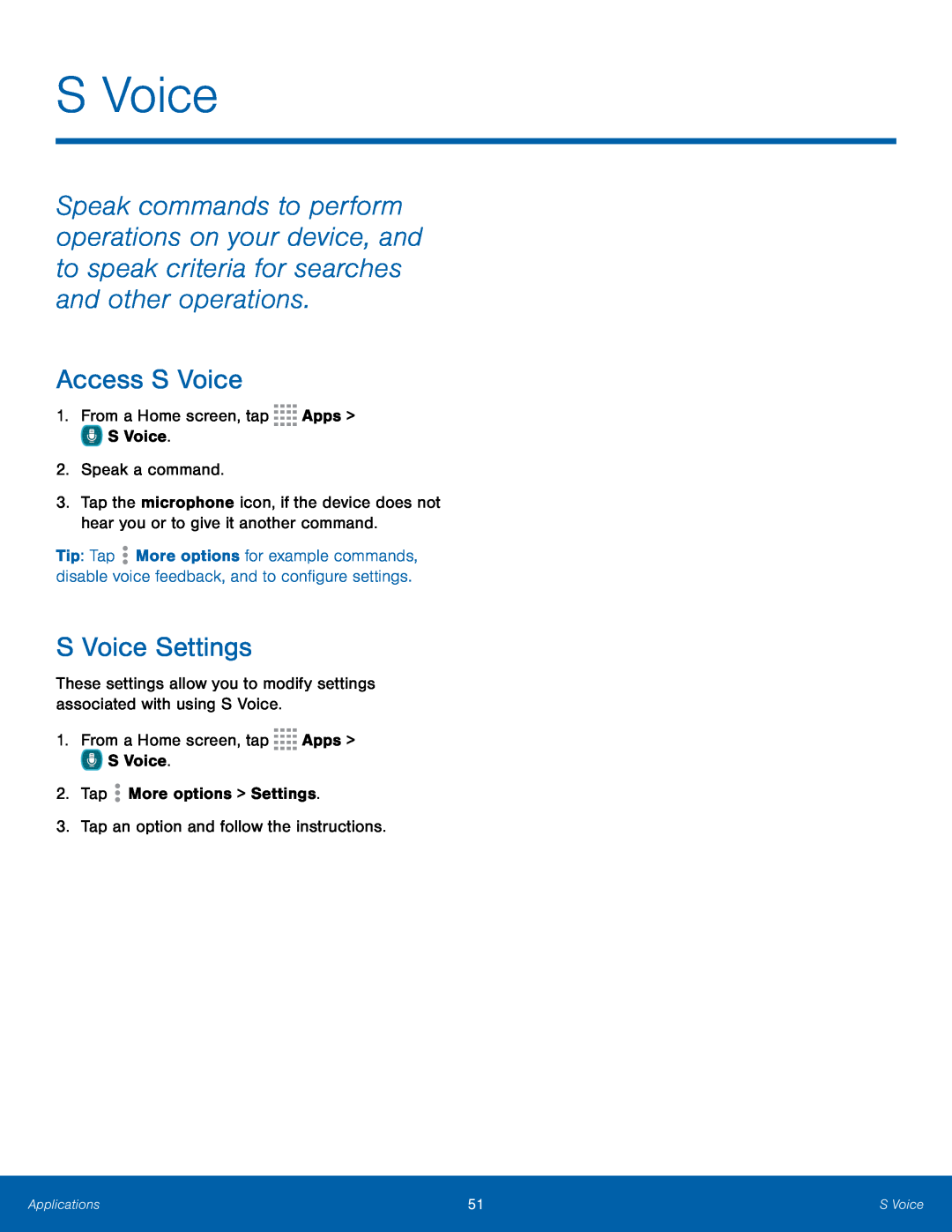 S Voice Settings Galaxy Tab 4 8.0 AT&T