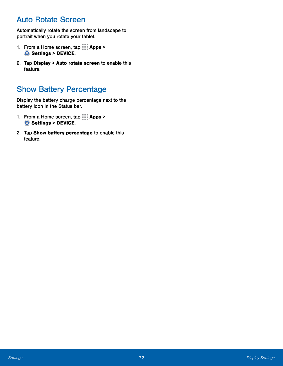 Show Battery Percentage Galaxy Tab 4 8.0 AT&T