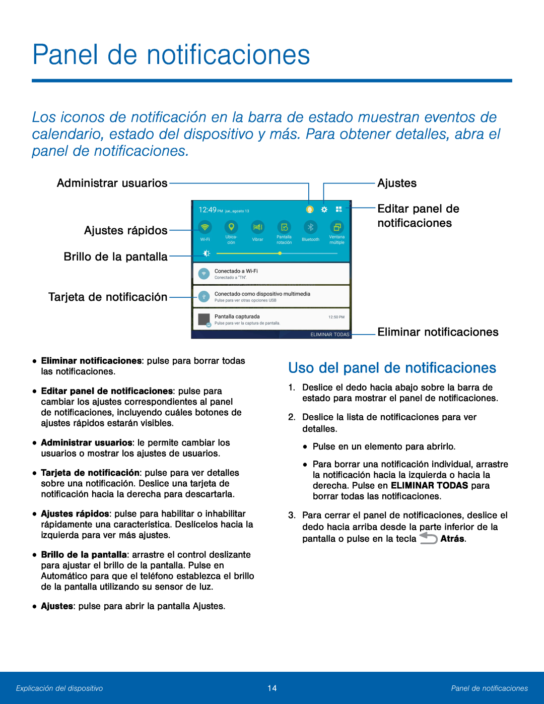 Administrar usuarios Ajustes