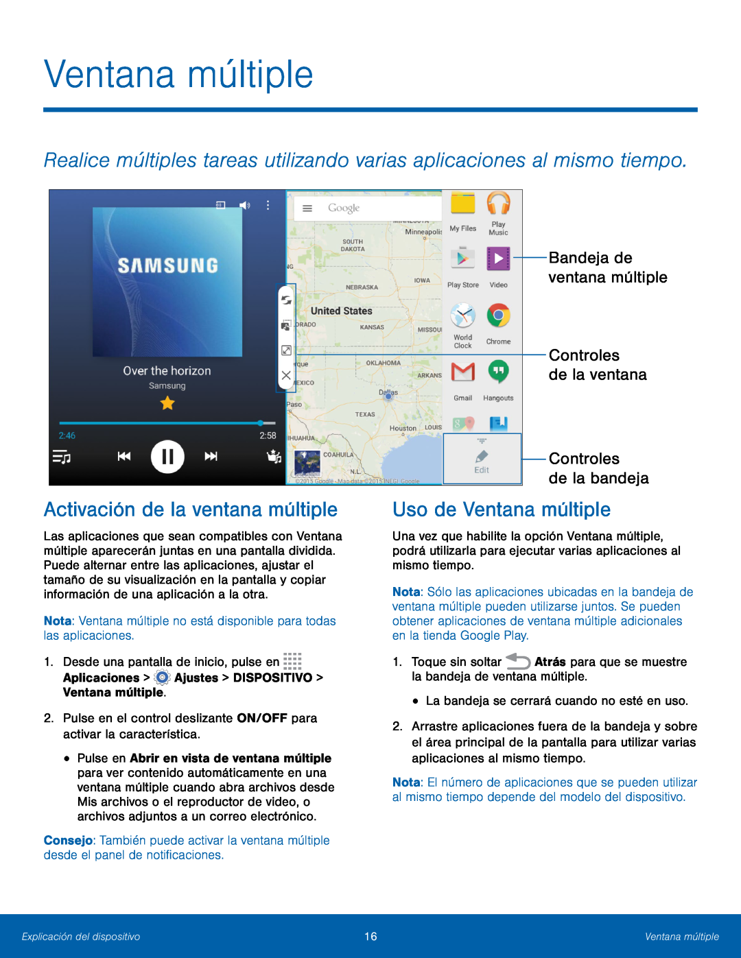 Bandeja de ventana múltiple Galaxy Tab 4 8.0 AT&T