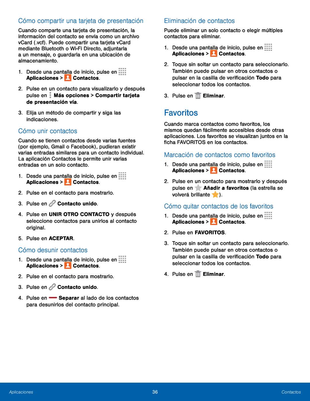 Cómo desunir contactos Galaxy Tab 4 8.0 AT&T