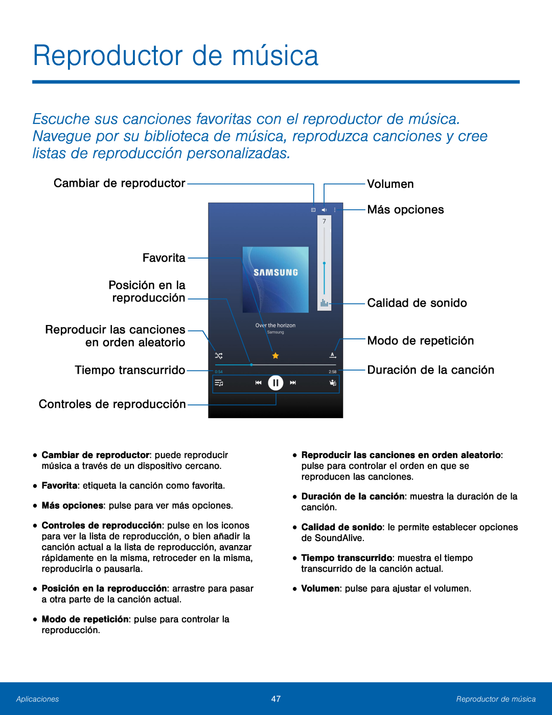 Modo de repetición Duración de la canción Galaxy Tab 4 8.0 AT&T