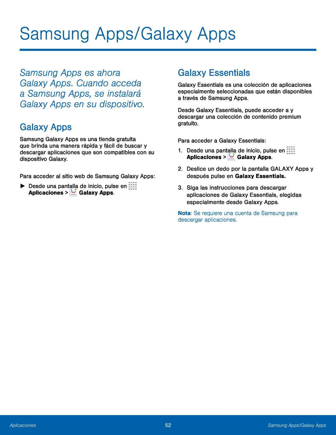 Galaxy Apps Galaxy Essentials