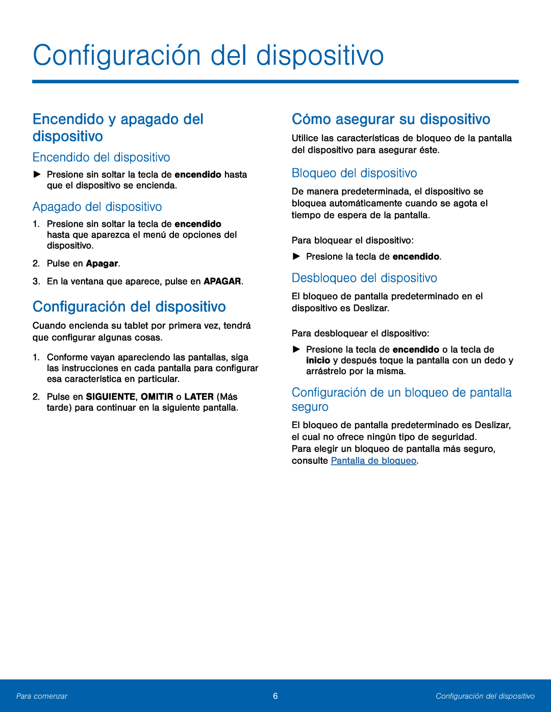 Configuración del dispositivo