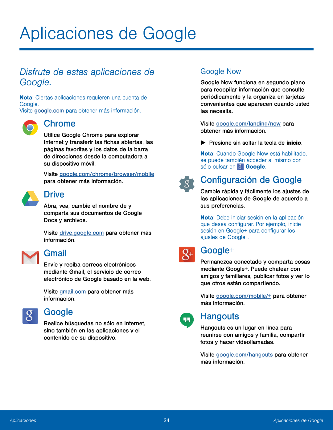 Aplicaciones de Google