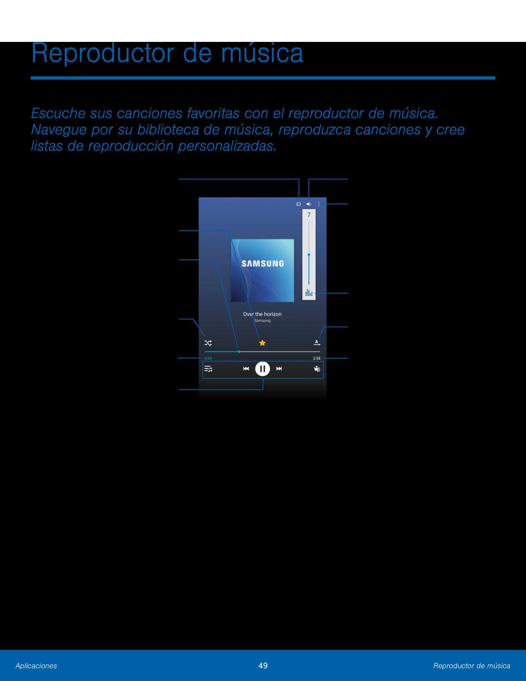 Controles de reproducción Galaxy Tab 4 8.0 T-Mobile