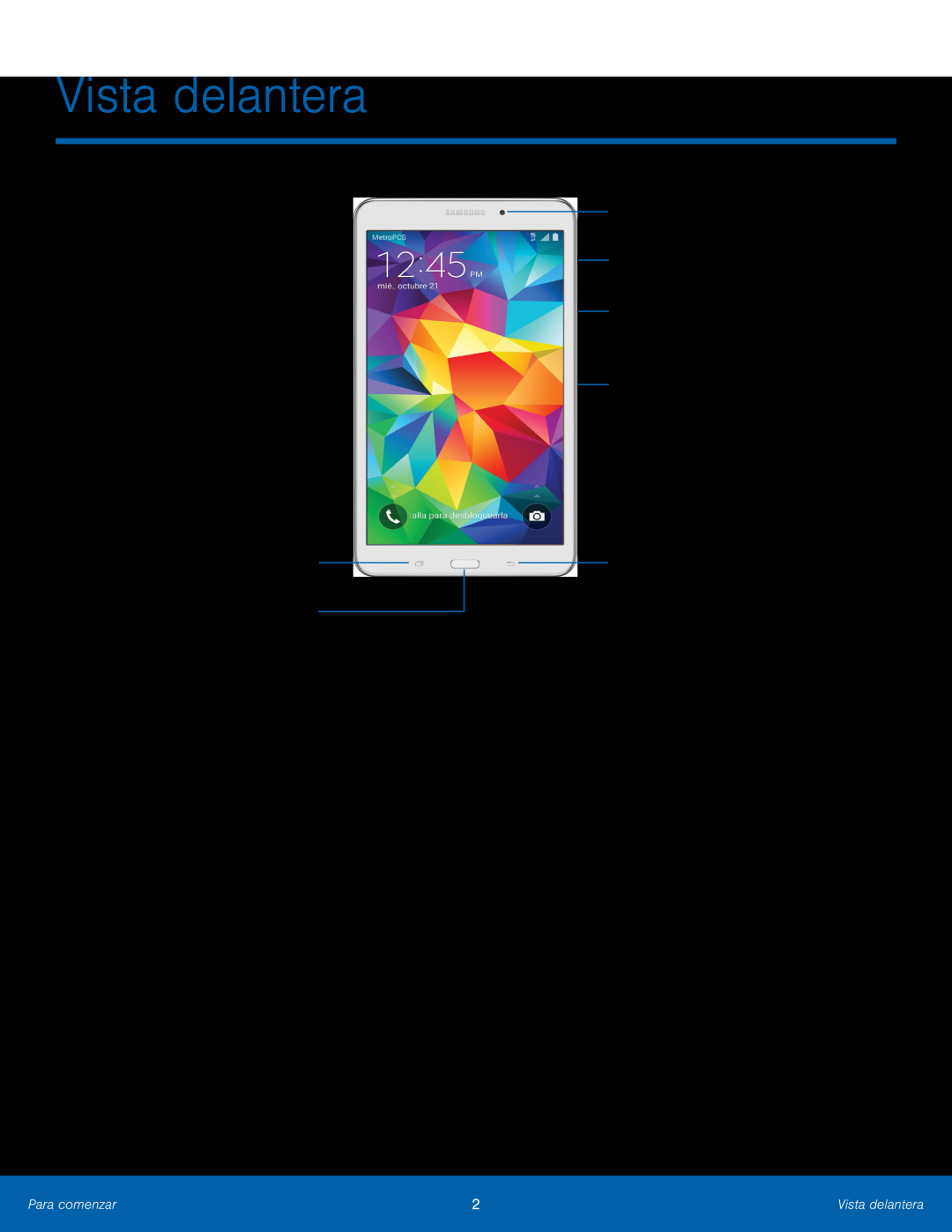Cámara delantera Galaxy Tab 4 8.0 T-Mobile