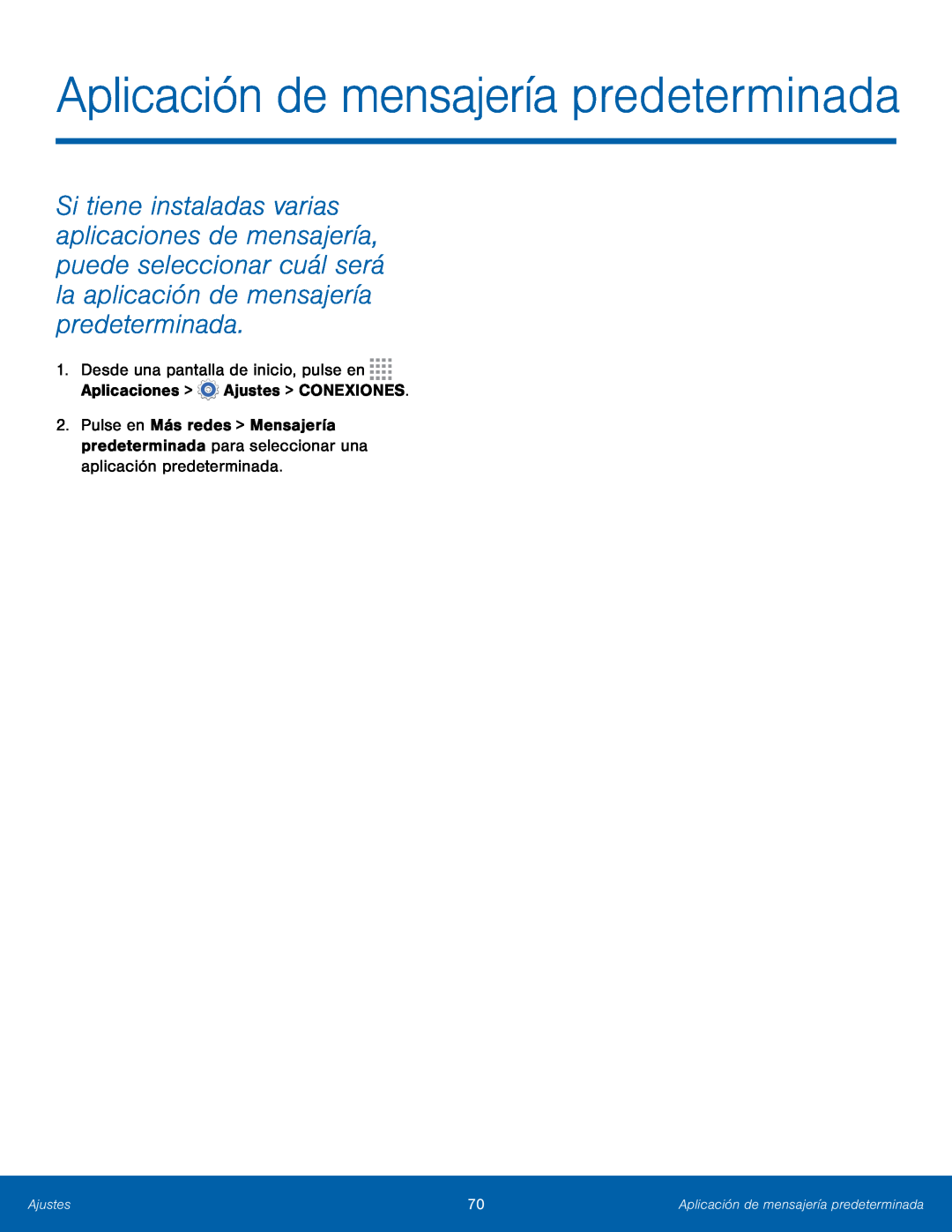 Aplicación de mensajería predeterminada Galaxy Tab 4 8.0 T-Mobile