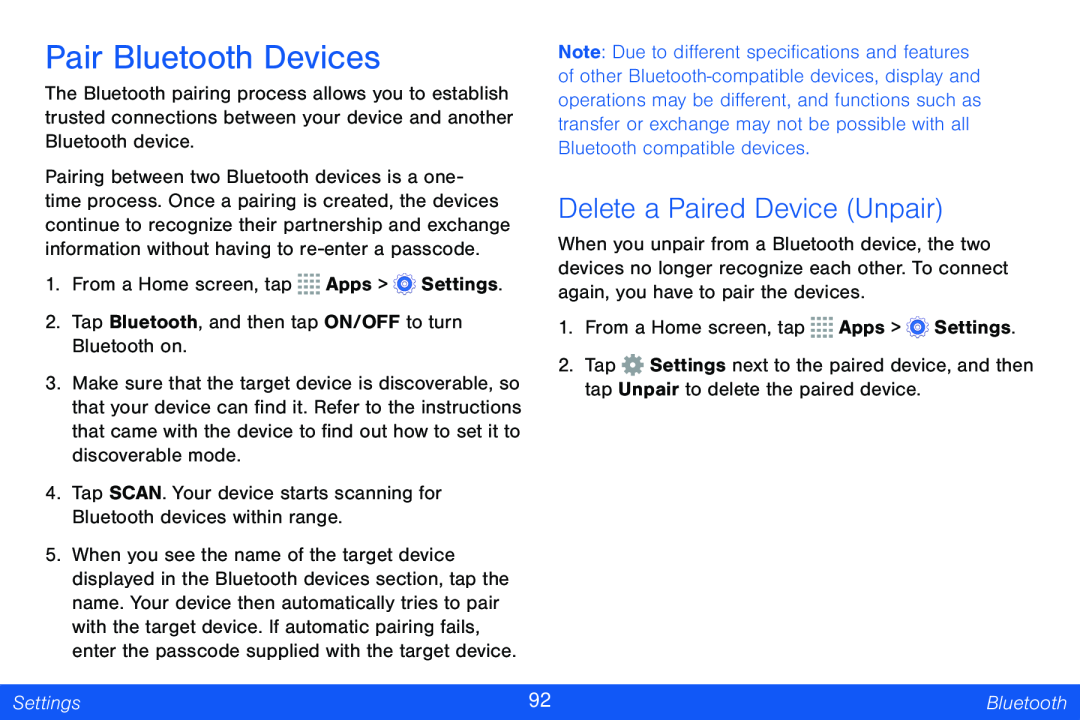 Delete a Paired Device (Unpair) Pair Bluetooth Devices