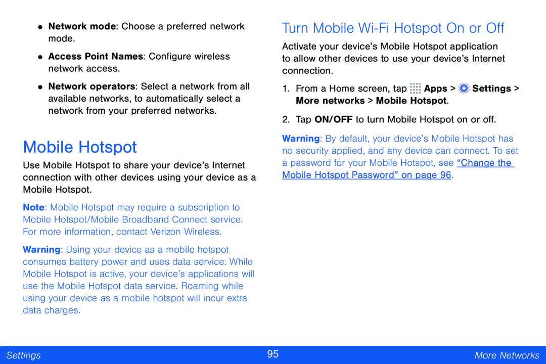 Turn Mobile Wi-FiHotspot On or Off