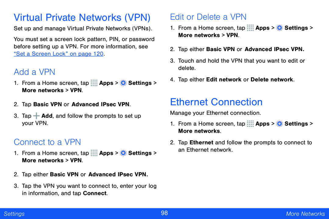 Edit or Delete a VPN Galaxy Tab 4 8.0 Verizon