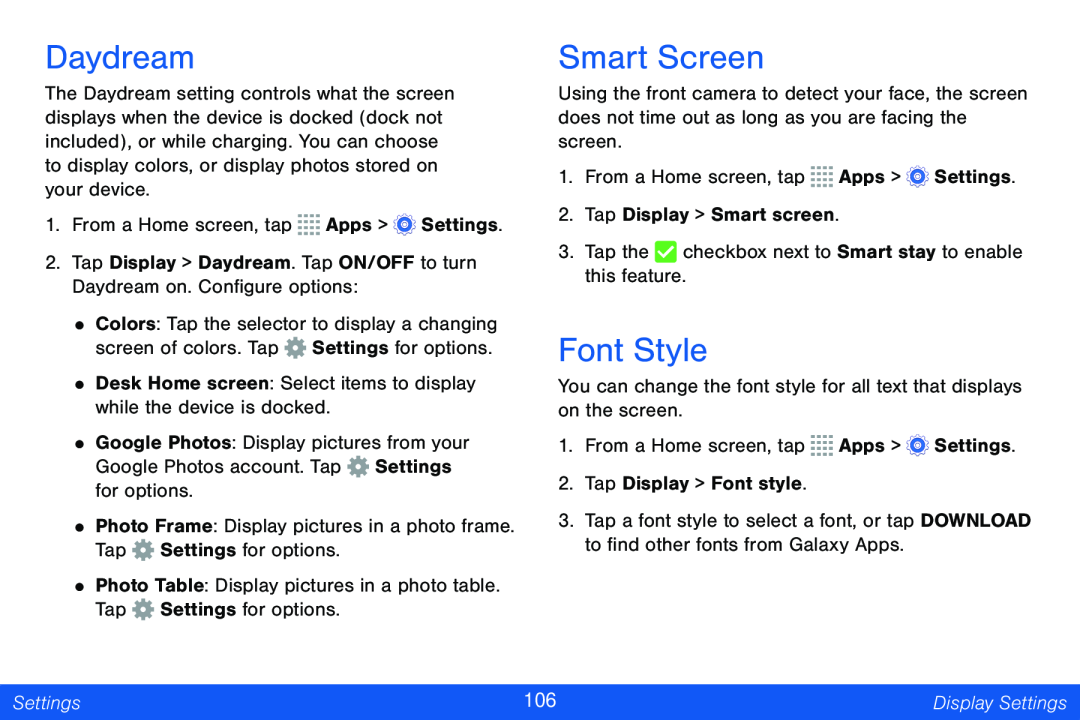 Font Style Galaxy Tab 4 8.0 Verizon