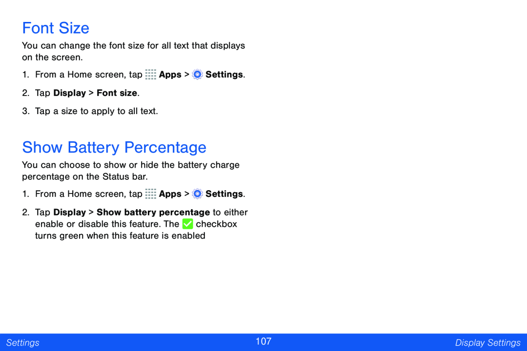 Show Battery Percentage Galaxy Tab 4 8.0 Verizon