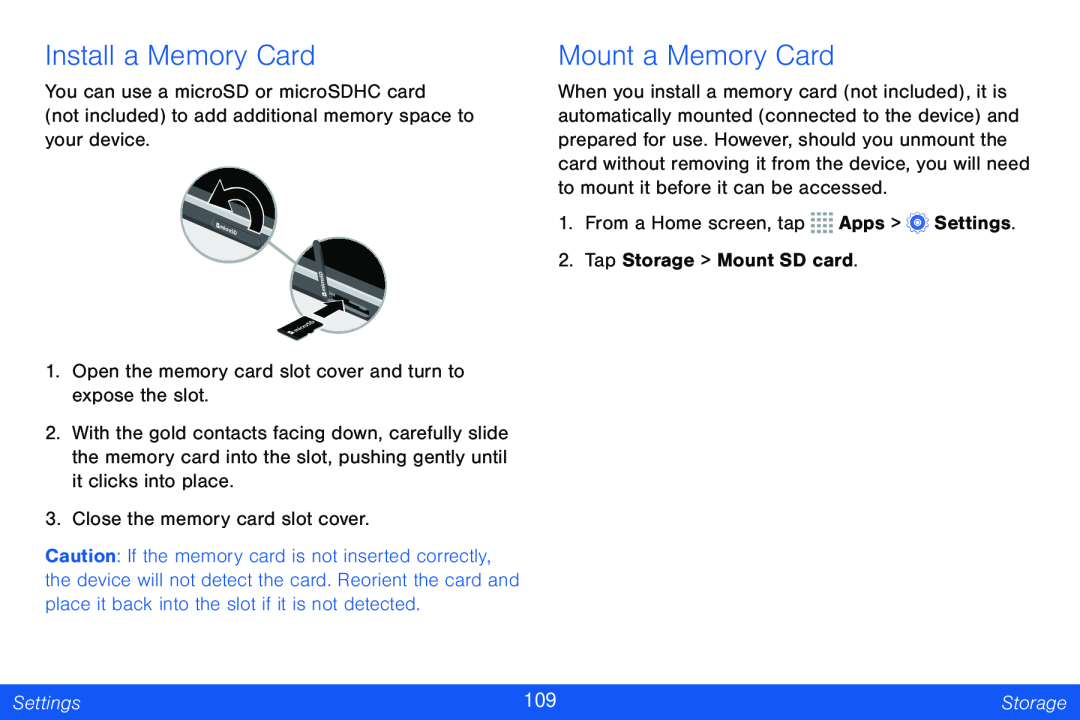 Mount a Memory Card Galaxy Tab 4 8.0 Verizon