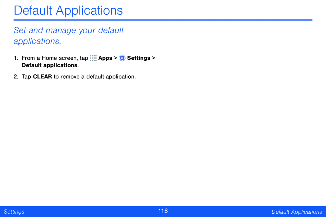 Default Applications Galaxy Tab 4 8.0 Verizon