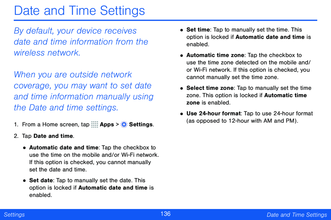 Date and Time Settings