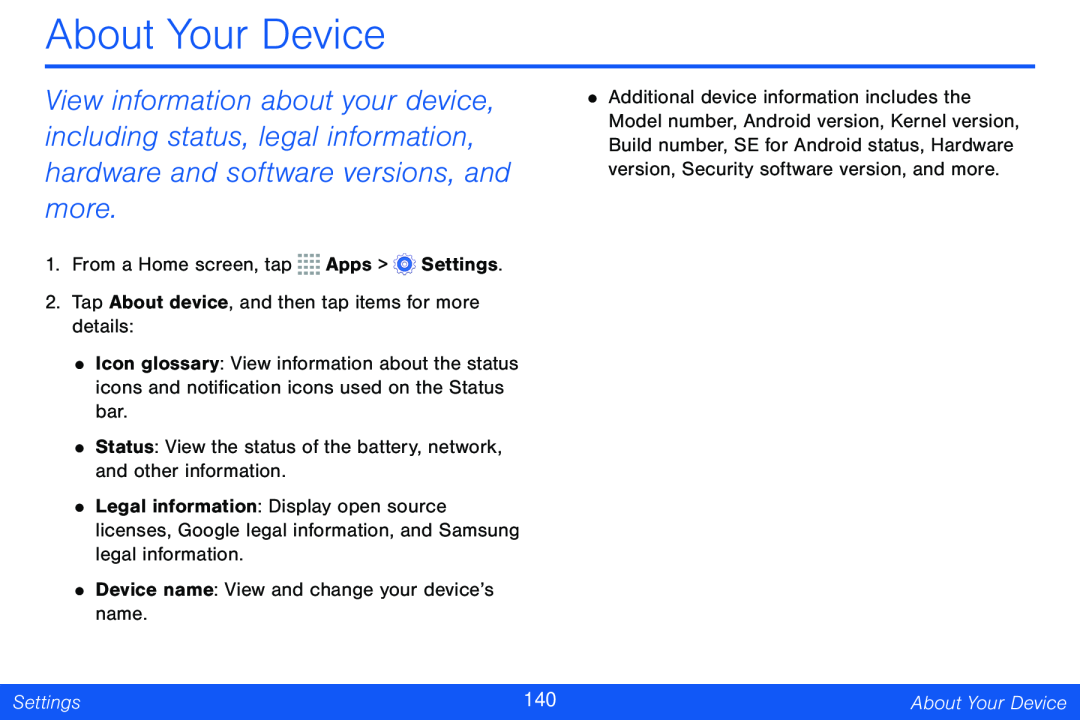 About Your Device Galaxy Tab 4 8.0 Verizon