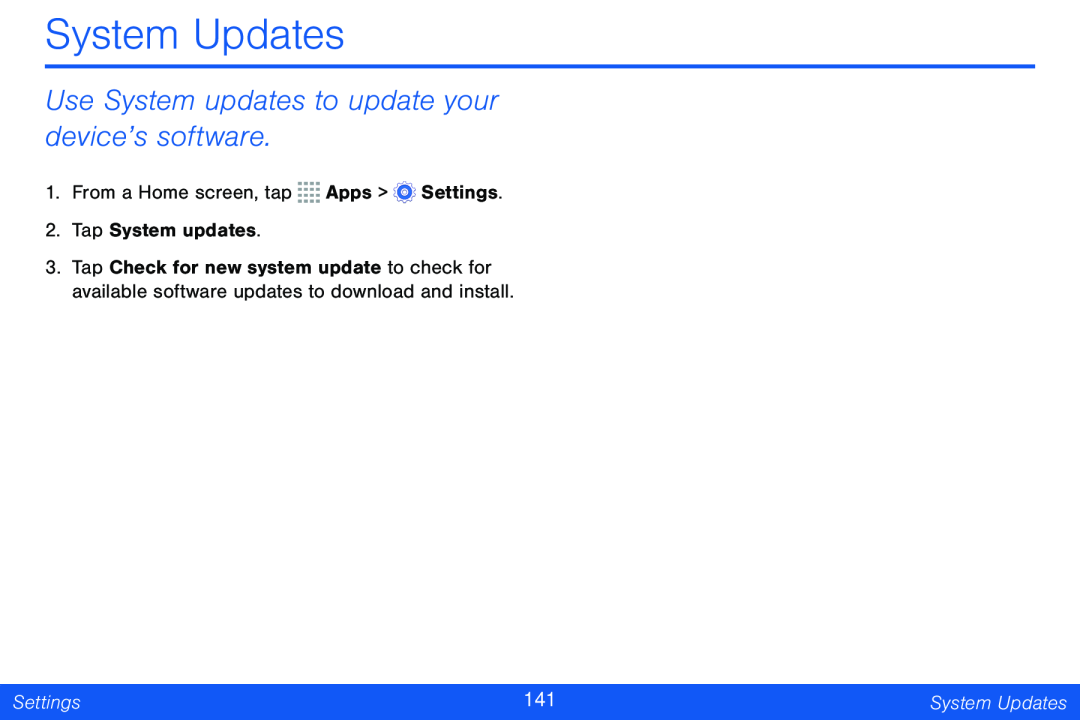 Use System updates to update your device’s software Galaxy Tab 4 8.0 Verizon