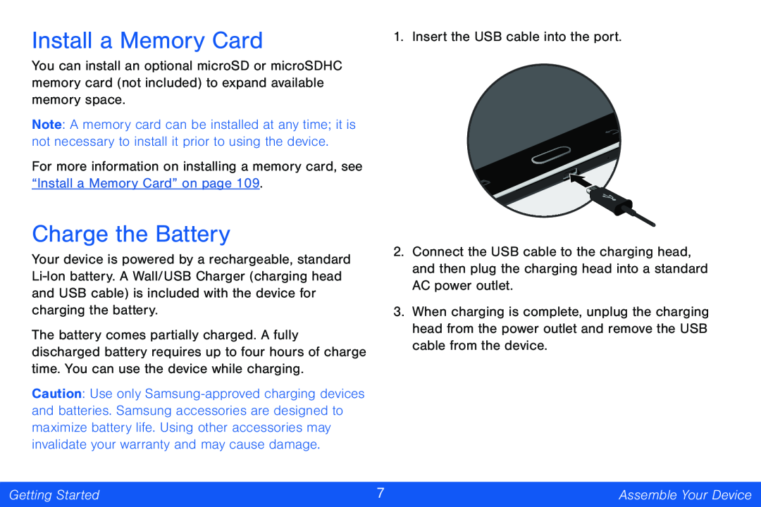 Install a Memory Card Charge the Battery